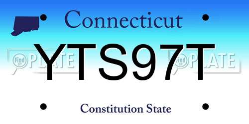 YTS97T Connecticut License Plate