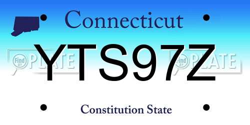 YTS97Z Connecticut License Plate