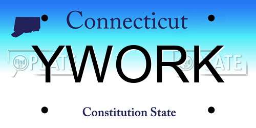 YWORK Connecticut License Plate