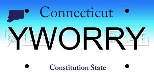 YWORRY Connecticut License Plate