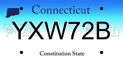 YXW72B Connecticut License Plate