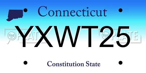 YXWT25 Connecticut License Plate