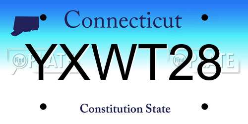 YXWT28 Connecticut License Plate
