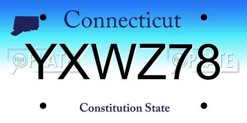 YXWZ78 Connecticut License Plate