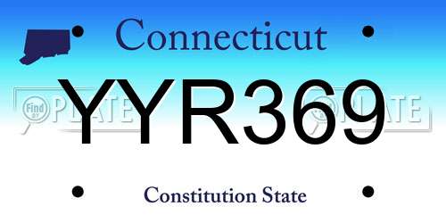 YYR369 Connecticut License Plate
