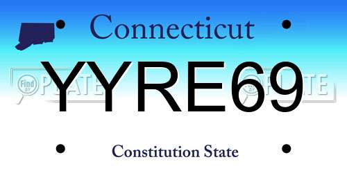 YYRE69 Connecticut License Plate