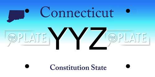 YYZ Connecticut License Plate