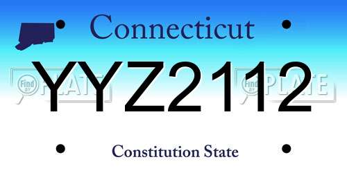 YYZ2112 Connecticut License Plate