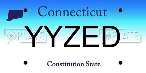 YYZED Connecticut License Plate