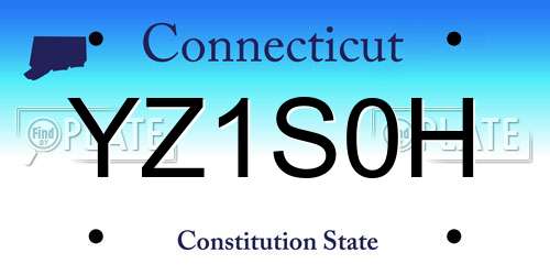 YZ1S0H Connecticut License Plate