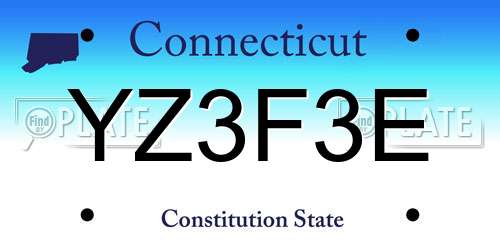 YZ3F3E Connecticut License Plate