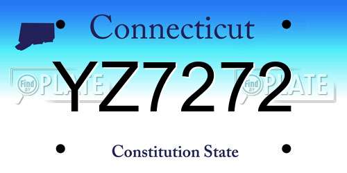 YZ7272 Connecticut License Plate