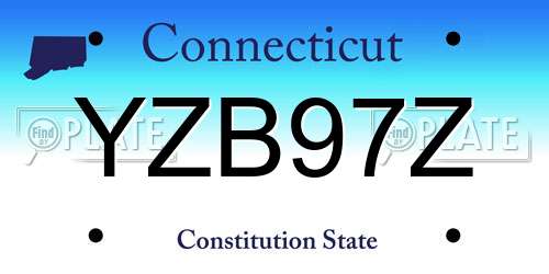 YZB97Z Connecticut License Plate