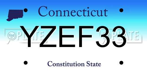YZEF33 Connecticut License Plate