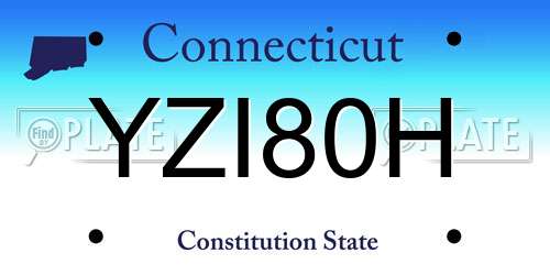 YZI80H Connecticut License Plate