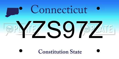 YZS97Z Connecticut License Plate
