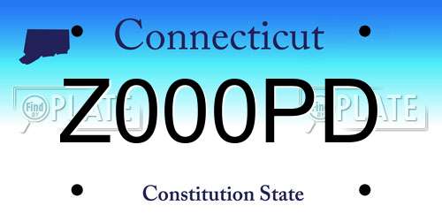 Z000PD Connecticut License Plate
