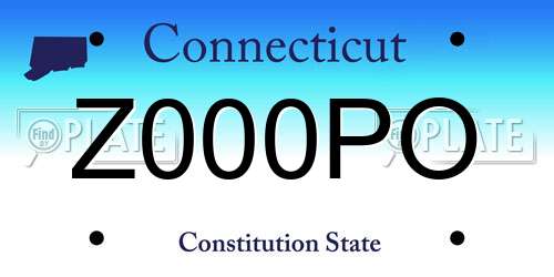 Z000PO Connecticut License Plate