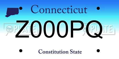 Z000PQ Connecticut License Plate