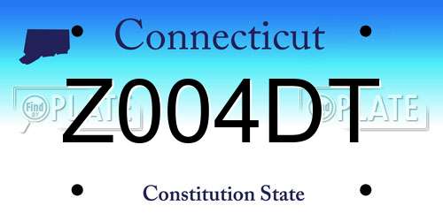 Z004DT Connecticut License Plate