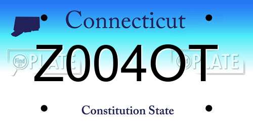 Z004OT Connecticut License Plate