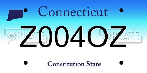 Z004OZ Connecticut License Plate