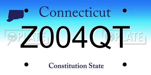 Z004QT Connecticut License Plate