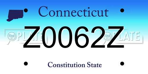 Z0062Z Connecticut License Plate