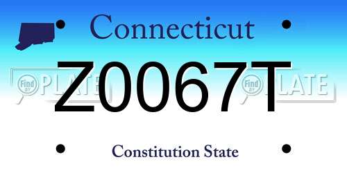 Z0067T Connecticut License Plate