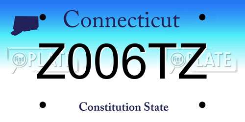 Z006TZ Connecticut License Plate