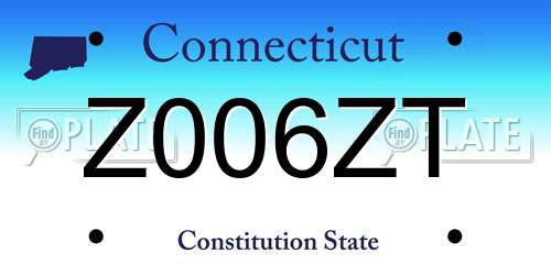 Z006ZT Connecticut License Plate