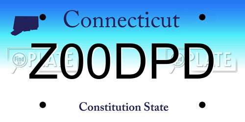 Z00DPD Connecticut License Plate