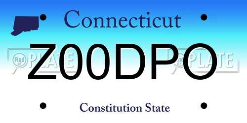 Z00DPO Connecticut License Plate