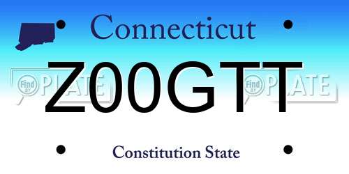 Z00GTT Connecticut License Plate
