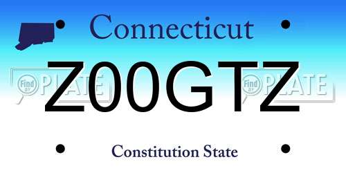 Z00GTZ Connecticut License Plate