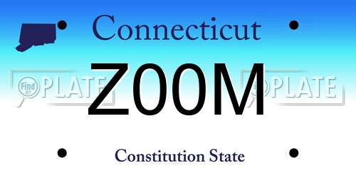 Z00M Connecticut License Plate