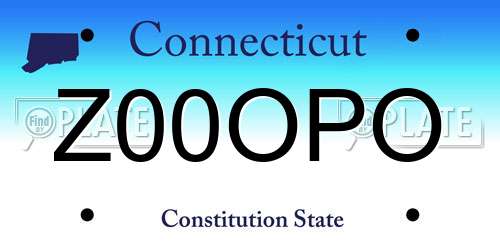 Z00OPO Connecticut License Plate