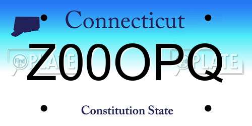 Z00OPQ Connecticut License Plate