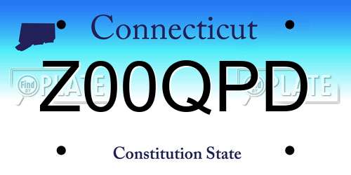 Z00QPD Connecticut License Plate