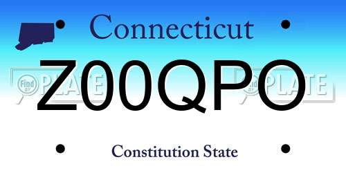 Z00QPO Connecticut License Plate