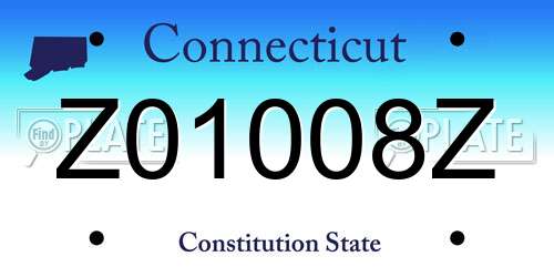 Z01008Z Connecticut License Plate