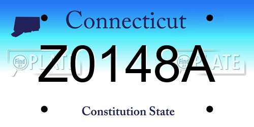 Z0148A Connecticut License Plate