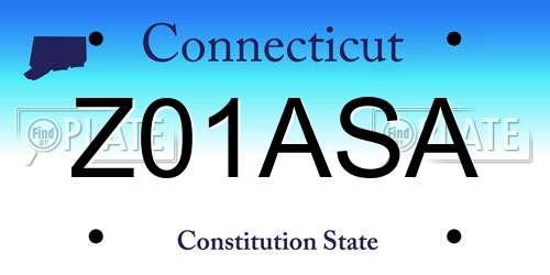 Z01ASA Connecticut License Plate