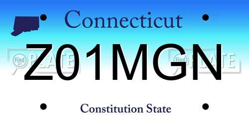 Z01MGN Connecticut License Plate