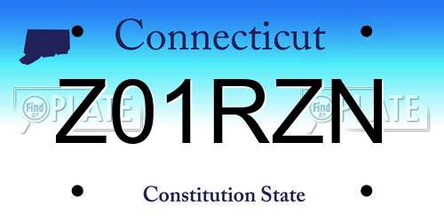 Z01RZN Connecticut License Plate