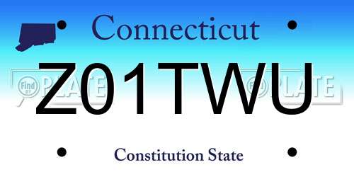 Z01TWU Connecticut License Plate