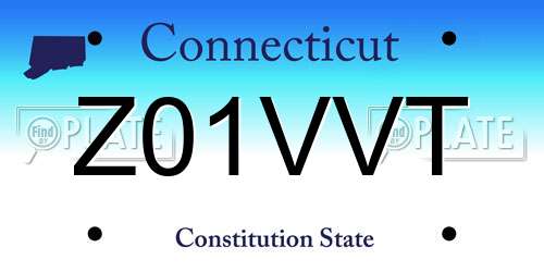 Z01VVT Connecticut License Plate