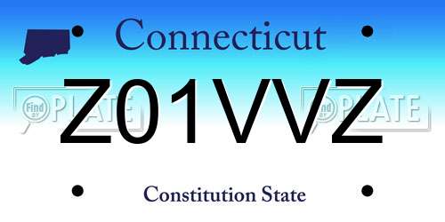 Z01VVZ Connecticut License Plate