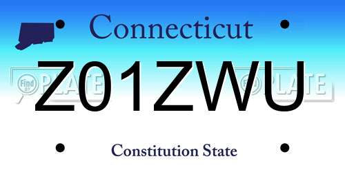 Z01ZWU Connecticut License Plate
