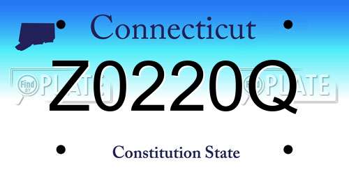 Z0220Q Connecticut License Plate